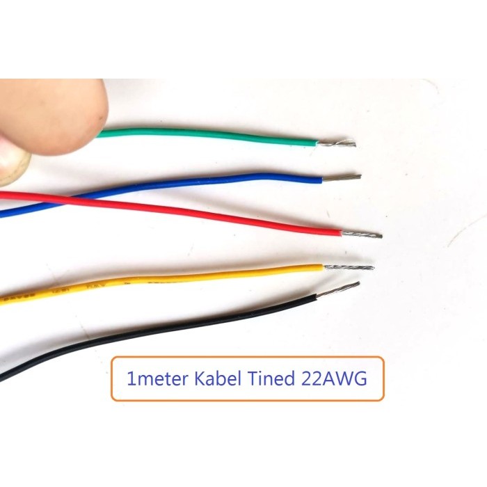 

PDM99 1Meter Kabel 22awg AWG22 serabut putih Tined Silver Tinned Cu Per - Biru