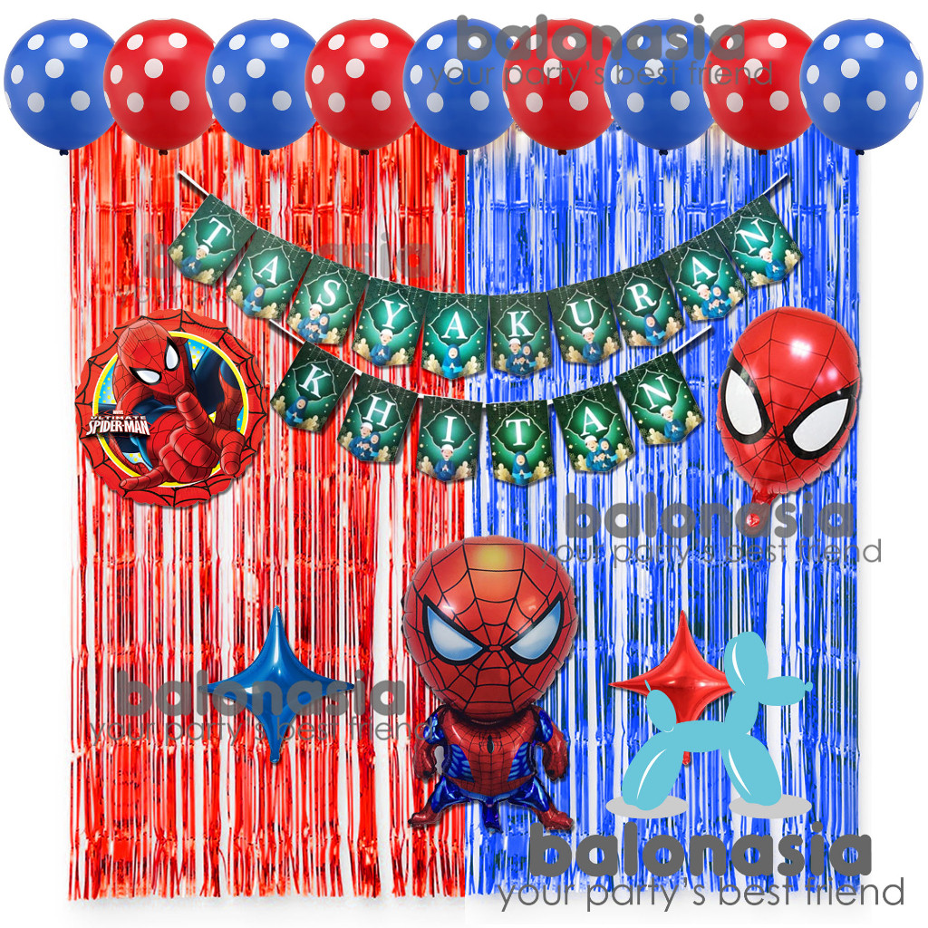 Dekorasi Balon tasyakuran Paket Dekorasi Balon Tasyakuran Khitan dengan Tirai dan Banner tasyakuran 