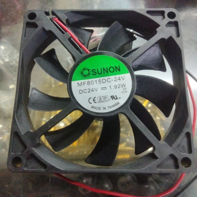 SUNON FAN DC 24 VOLT 8 CM TEBAL 1,5 CM KIPAS DC HEATSINK