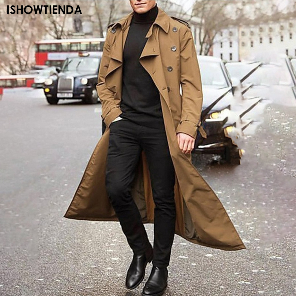 Men Overcoat Coat Outwear Long Sleeve Trench Coats Jacket Stylish Elegant Pocket Coat Long Coat Wint