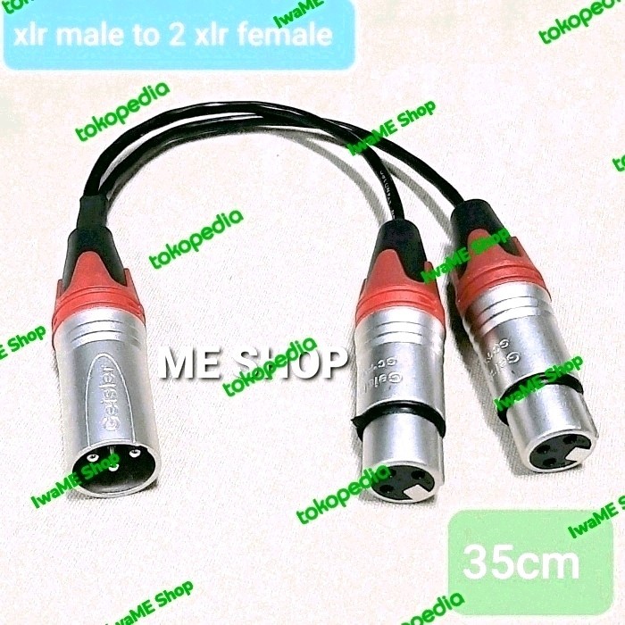 [Promo]Terbaru Kabel XLR male to 2 XLR female splitter male to 2 female - 35cm