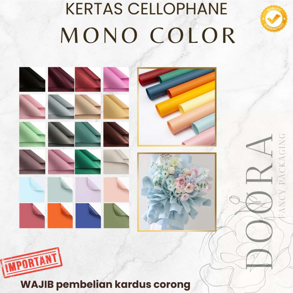 

Kertas Cellophane Buket Bunga Mono Color [20lembar]