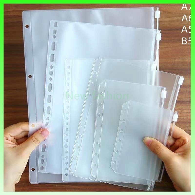 

Japanese Hand account Book Loose-leaf Storage Bag Zipper bag Accessories/A6/A7/A5/B5 6-hole Transparent Hand Book Bags
