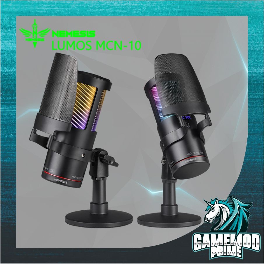 NYK Nemesis Mic Condenser RGB with Noise Cancelling Nemesis LUMOS MCN-10 | MCN10 Microphone