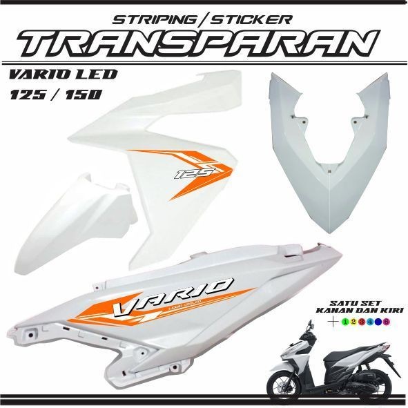 COD/STICKER STRIPING TRANSPARAN VARIASI MOTOR HONDA VARIO LED OLD VARIASI TERBARU ART A3 POLET MOTIF