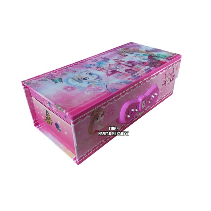 

[New]Best Seller Kotak / Tempat Pensil Pakai Kode Angka W/ Gambar Hologram FROZEN - Merah Muda