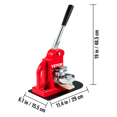 

VEVOR 25/32/58/75MM Badge Maker Machine DIY Button Pin with 500Pcs Free Parts Press Kit Circle Manufacture Button Making Tool