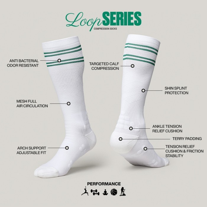 VOTED Socks Kaos Kaki Golf Compression - Hijau