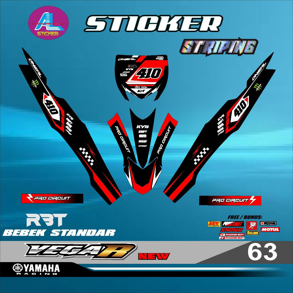 Sticker RBT VEGA R NEW RBT GASTRACK BEBEK STANDAR MODIF RBT SUPRA RBT VEGA LAMA RBT REVO RBT BLADE R
