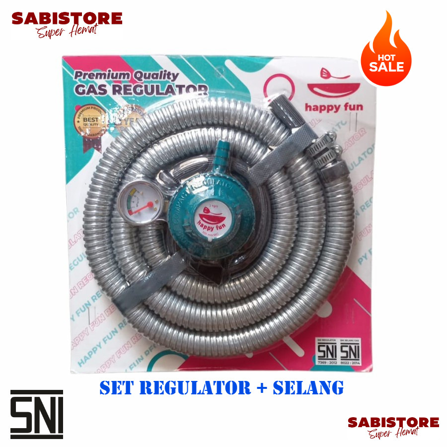 Selang Regulator Kompor Gas LPG SNI - Paket Selang dan Regulator