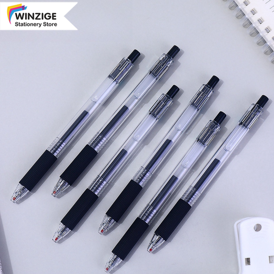 

Winzige Pulpen Pena Gel Simple Pen White Black Mekanik 0.5mm Aesthetic Pen Retractable Alat Tulis Stationery Gel Pen