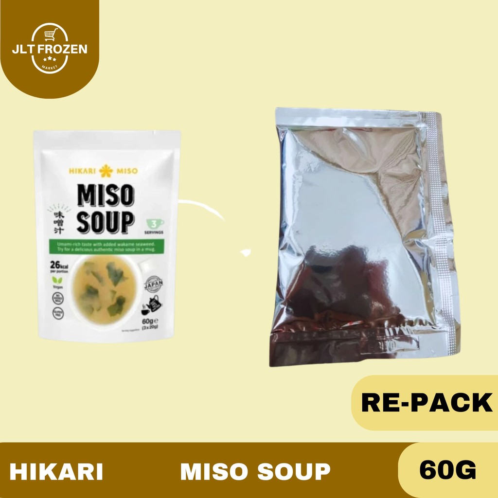 

Hikari Miso Soup / Miso Sup / Miso Instan Wakame asal Jepang RE-PACK 20G / 1 PCS