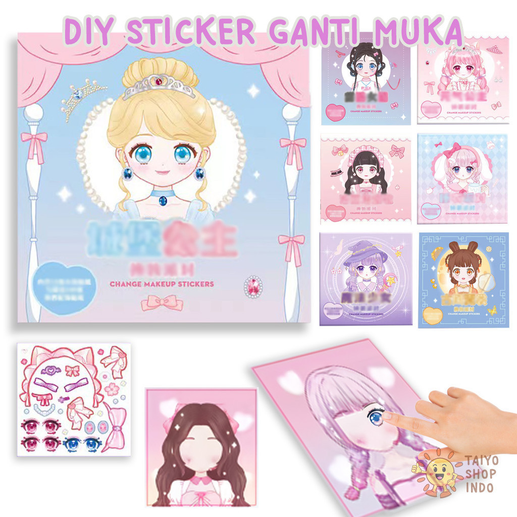 

TAIYO Mainan Anak DIY Stiker Ganti Muka Make Up Sticker Ekspresi Girl Keterampilan Merias Wajah Kartun