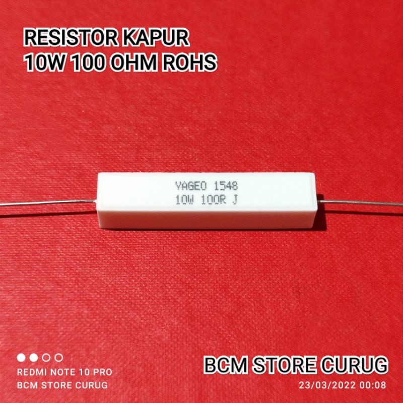 RESISTOR KAPUR 10W 100 OHM ROHS