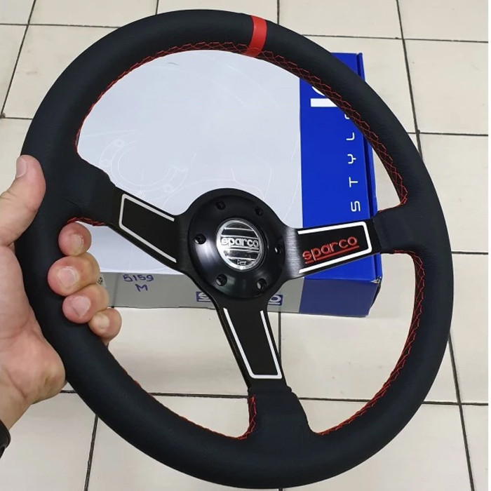Steer Racing Stir Sparco Kulit 5159 Hitam Import