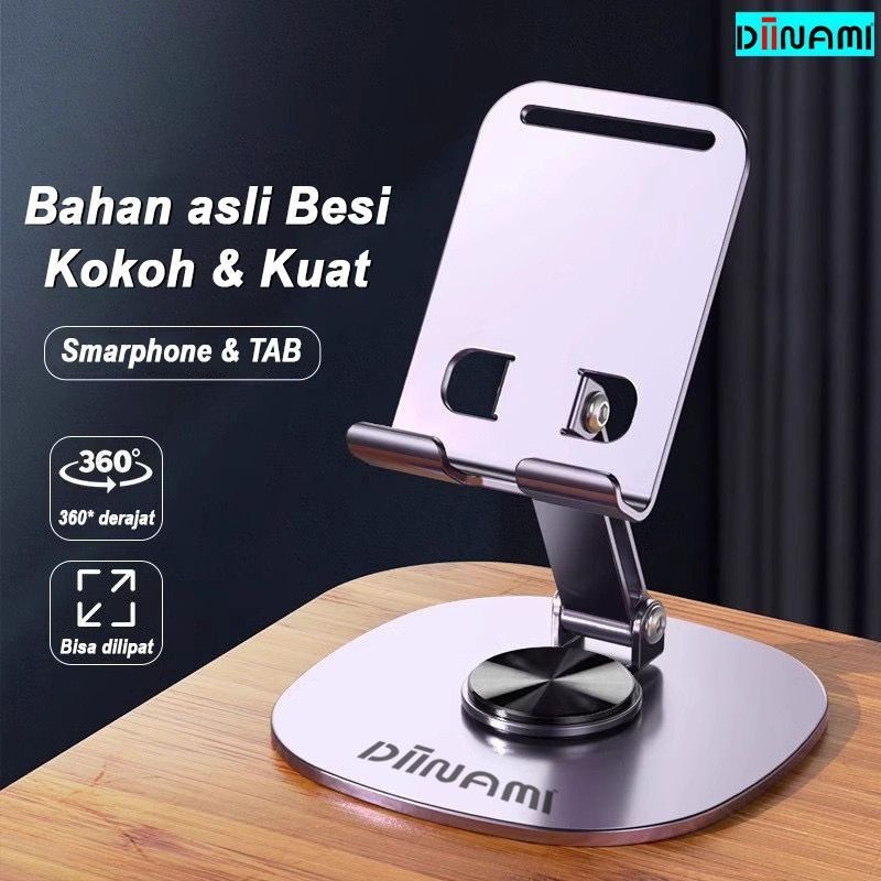Phone Holder Desktop Holder Hp Rotary 360* Holder meja  Full Metal besi DIINAMI HM-5 BC8071