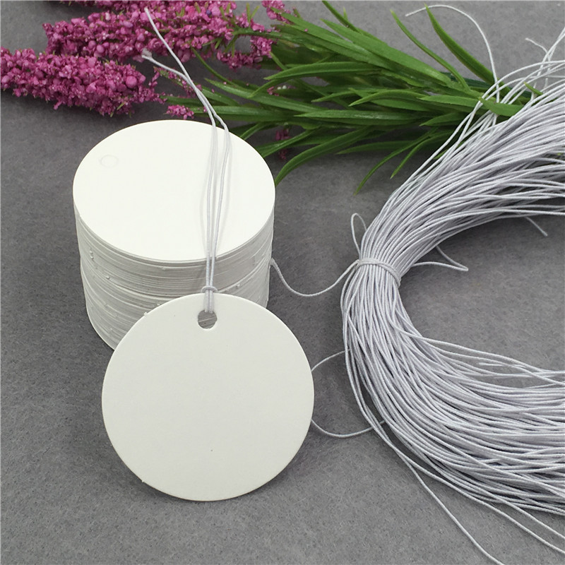 

White Round Shape Paper Tags Labels DIY Printing Logo Craft Handmade Hang Tags Stickers Wedding Gifts Bags Bulk Accept Custom
