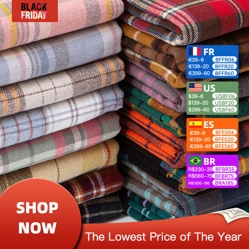 

Cotton matte plaid flannel fabric DIY shirts casual pants children's clothing fabric tablecloth cloth hand sewn Pillow cover