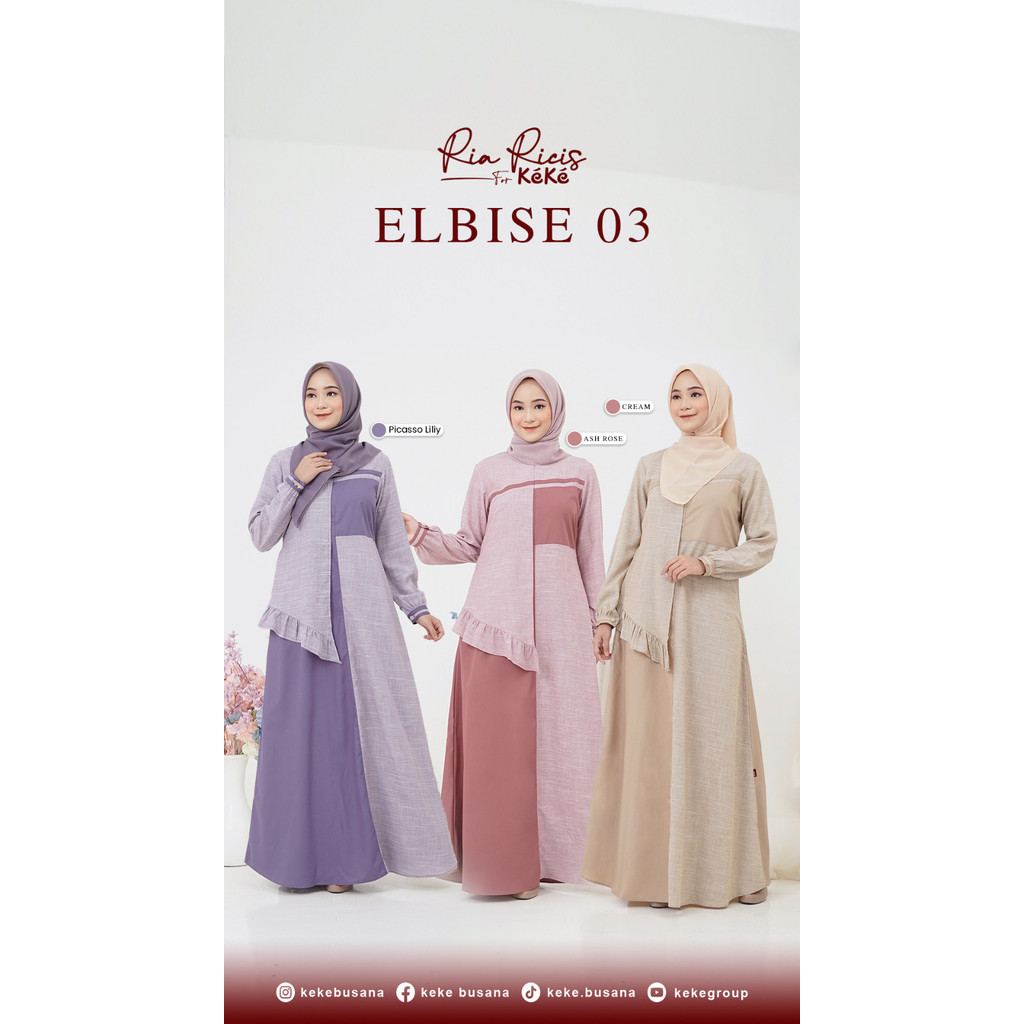 Keke Gamis Dewasa Elbise Dress 03 | Gamis Keke Simple Elegant | Gamis Keke Terbaru |