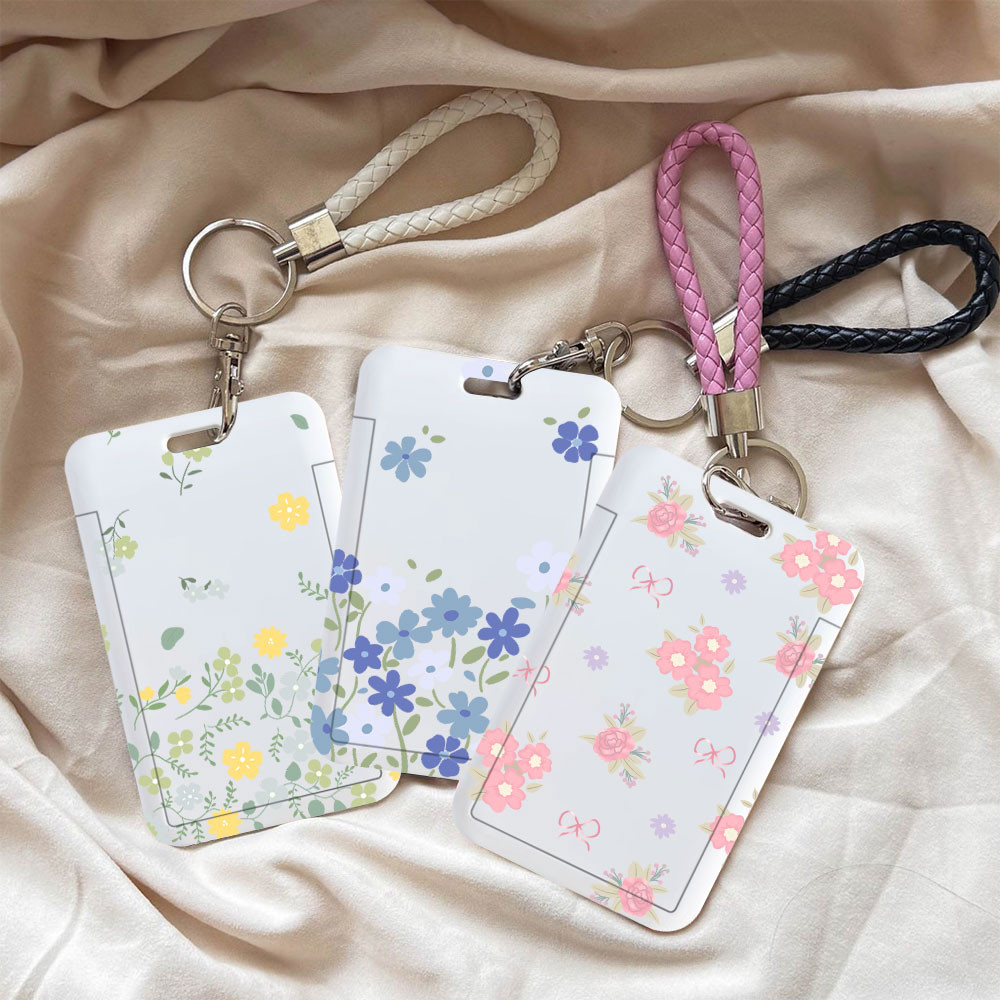 

ID CARD HOLDER MOTIF Yellow and blue small flowers PHOTOCARD PHOTO CARD