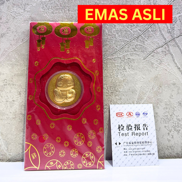 

Angpao Ular 2025 Imlek Sincia Snake Emas Sertifikat Emboss Emas Murah - A