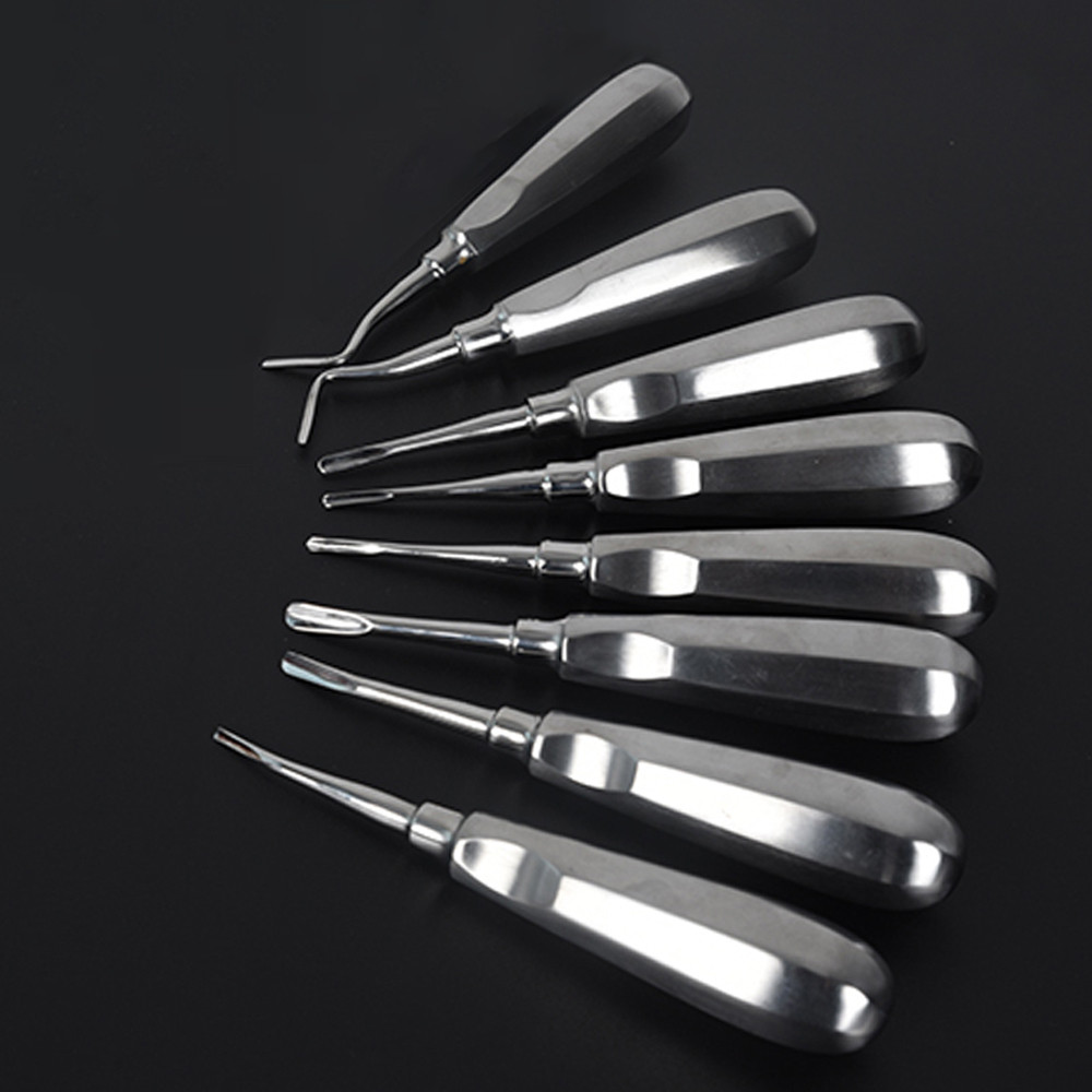 Dental Elevator Tooth Elevator Stainless Steel Dentist Tools Stright Curved Root Elevator Dental Lab