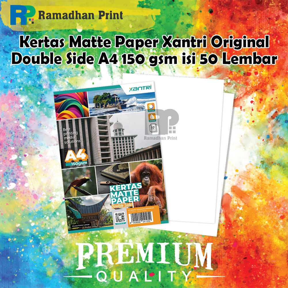 

Kertas MattePaper Double Side A4 150gsm, Kertas Matte Printer LaserJet 50 sheets