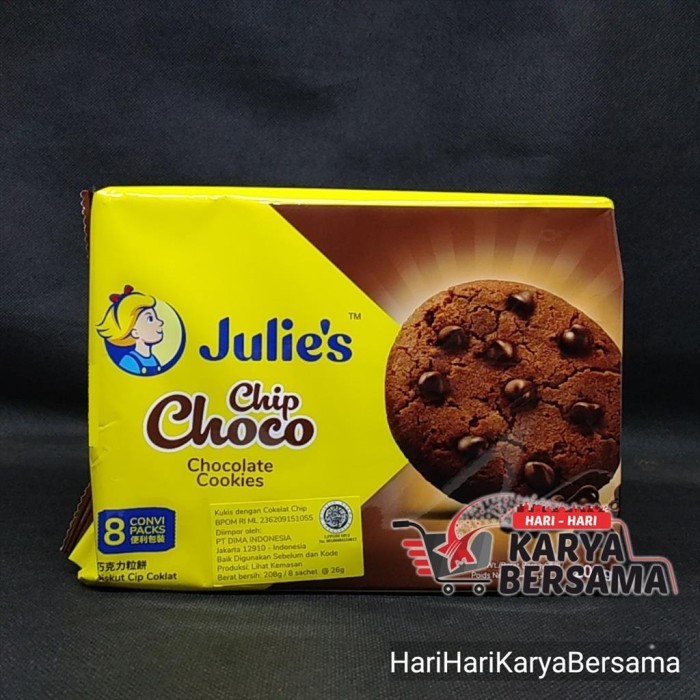 

MAKANAN RINGAN BISKUIT JULIES JULIE'S CHOCOLATE COOKIES CHIP CHOCO 208GR