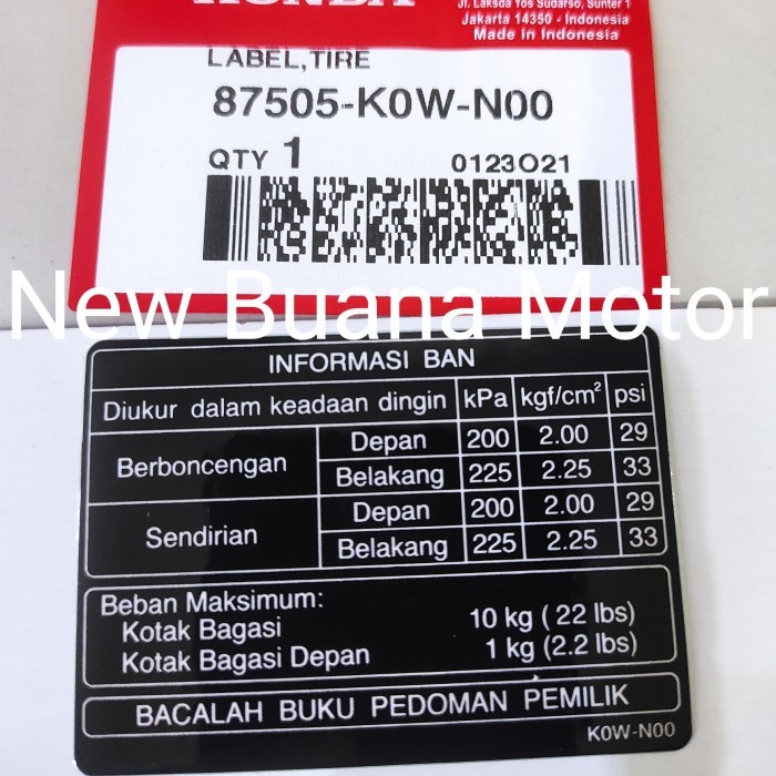 Stiker Label Tire Ban ADV 150 Honda berkualitas