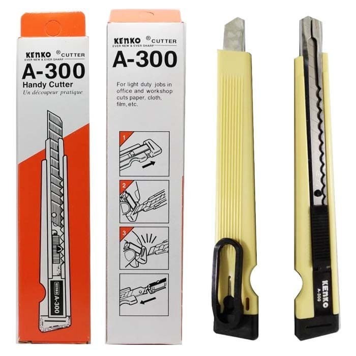 

[BS 574] Cutter Kenko A 300 ORI / Pemotong Kertas / Pisau Cutter Kecil