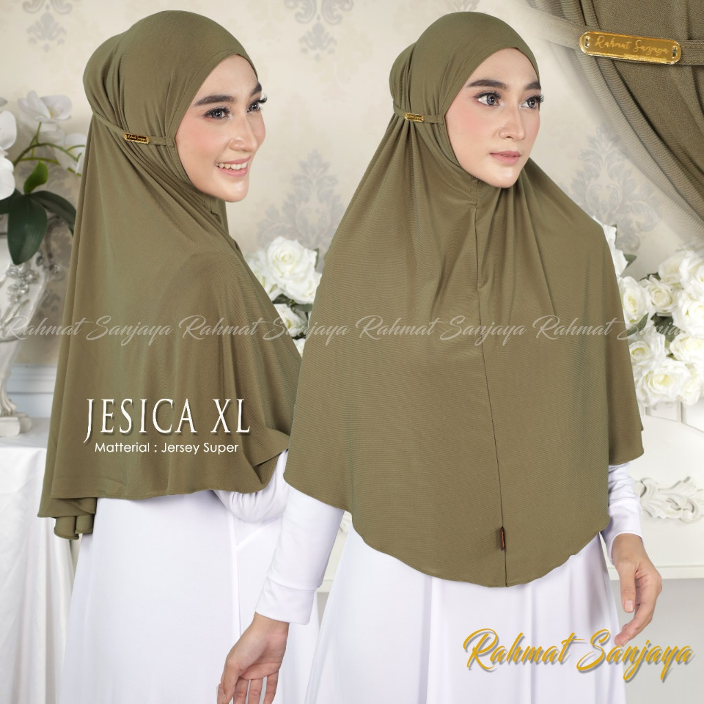 Jilbab Bergo Jessica Maryam Non Pet Tali Ukuran XL Jersey Premium Terbaru