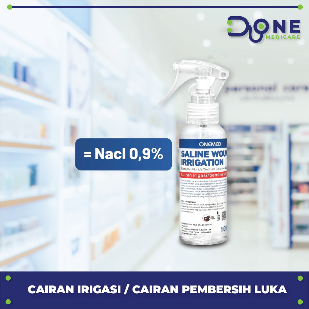 ONEMED Saline Wound Irrigation Spray 100ML NaCl Cuci Luka