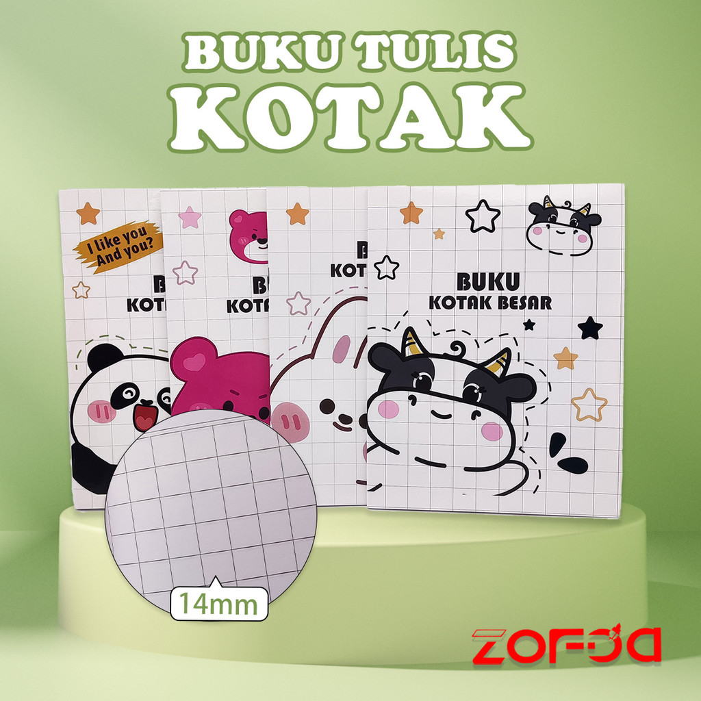 

ZOFDA Buku Catatan 14mm Grid Buku Catatan yang lucu dan bergaya Notebook Kotak untuk siswa perlengkapan sekolah 1 pak 4/5/10pcs
