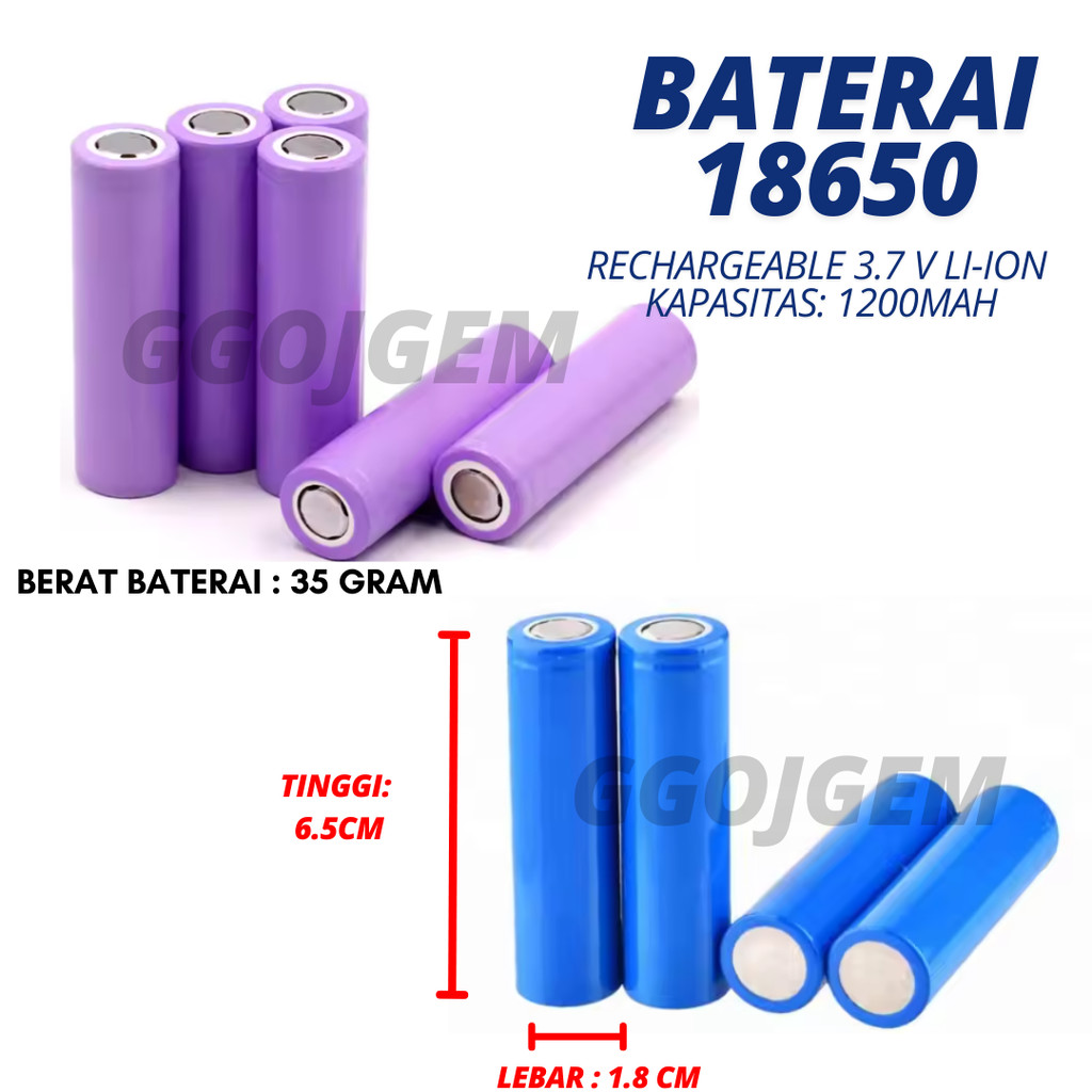 Charger Baterai 18650 (2 Slot) / Alat Cas Batere Senter Kipas Mini Vape Mainan DLL / Desktop Univers