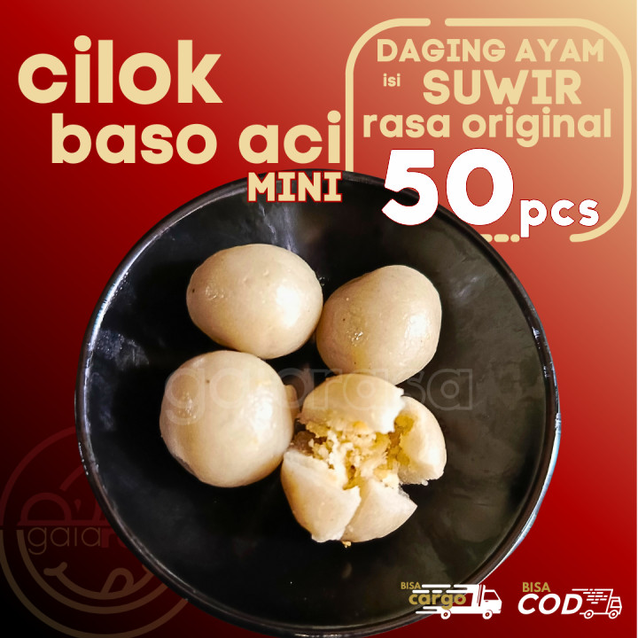 

Baso Aci CILOK MINI 50pcs PENTOL ISI AYAM SUWIR ORI by Gaiarasa