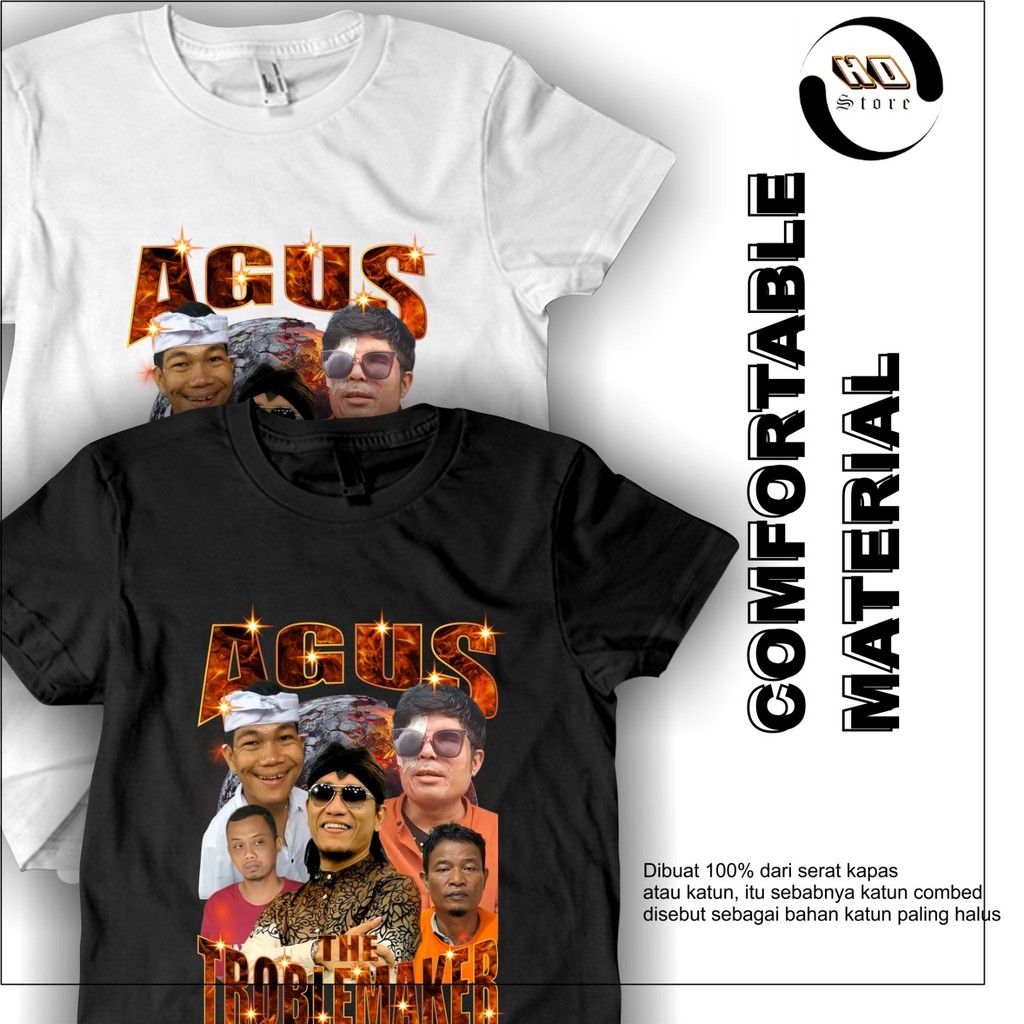 Baju Kaos Pria Sindiran Agus The Troublemaker Tshirt Distro Unisex Atasan Katun Terbaru Hd_store58