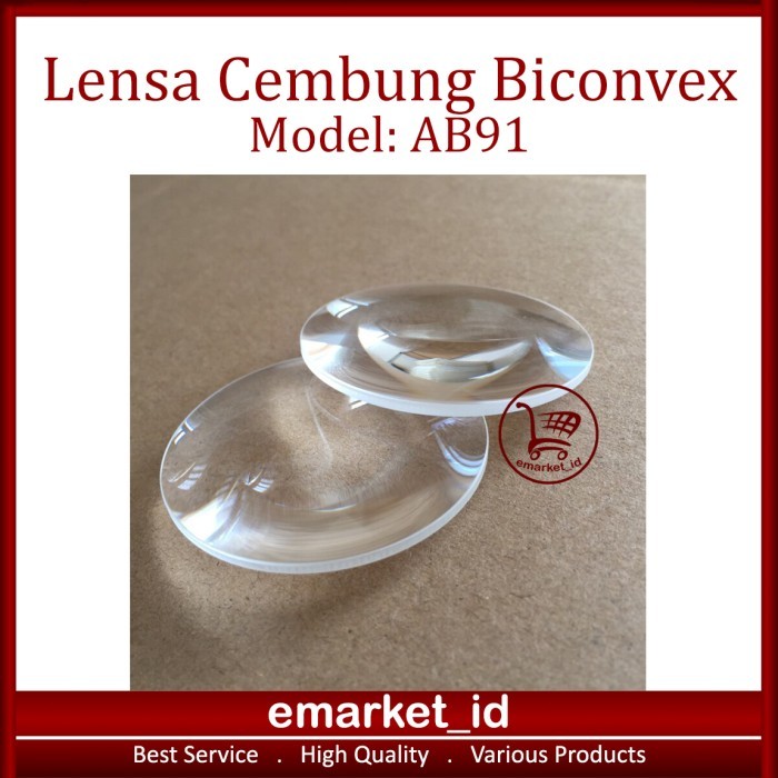 Lensa Cembung Biconvex AB91 / Kaca Pembesar Ultra Clear Lens / Virtual