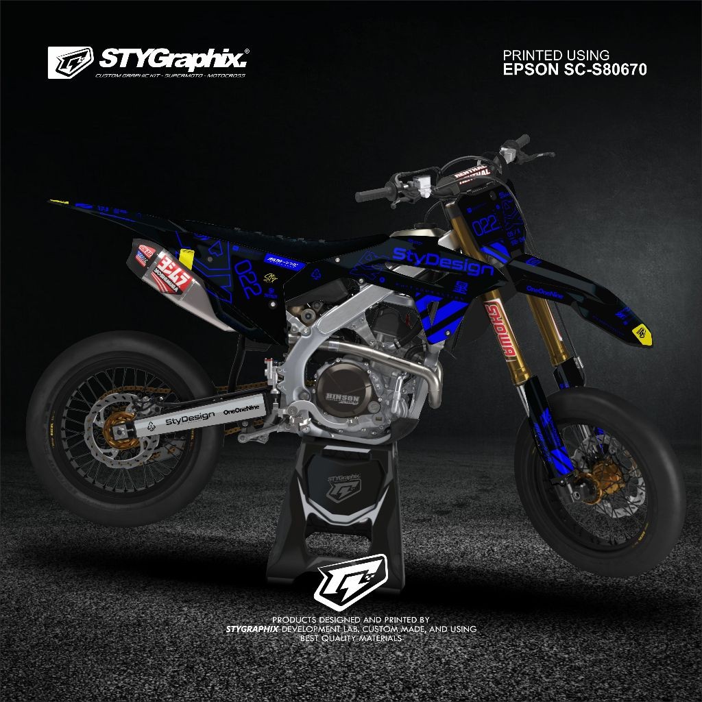 DECAL CRF 450 MERAH PUTIH BISA DI APLIKASIKAN KE GORDON CRF150L KLX DTRACKER WR