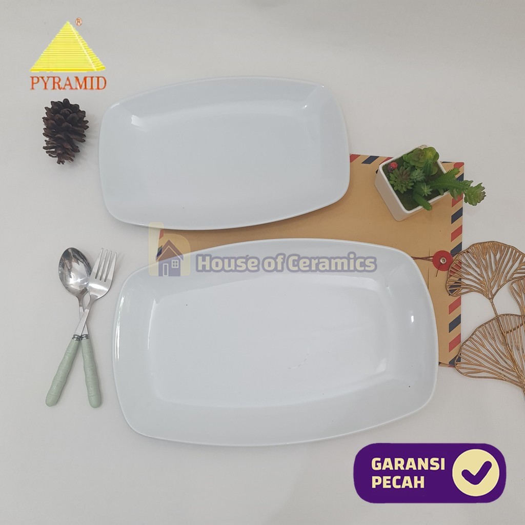 PYRAMID Piring Ikan (2 Ukuran) Piring Saji Piring Lauk Piring Ikan Besar Piring Sayur