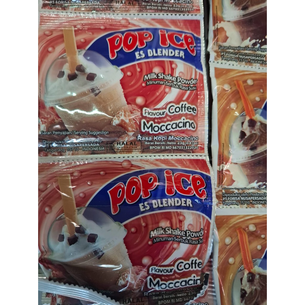 

Pop ice minuman serbu all varian rasa 1 renceng isi 10 sachet