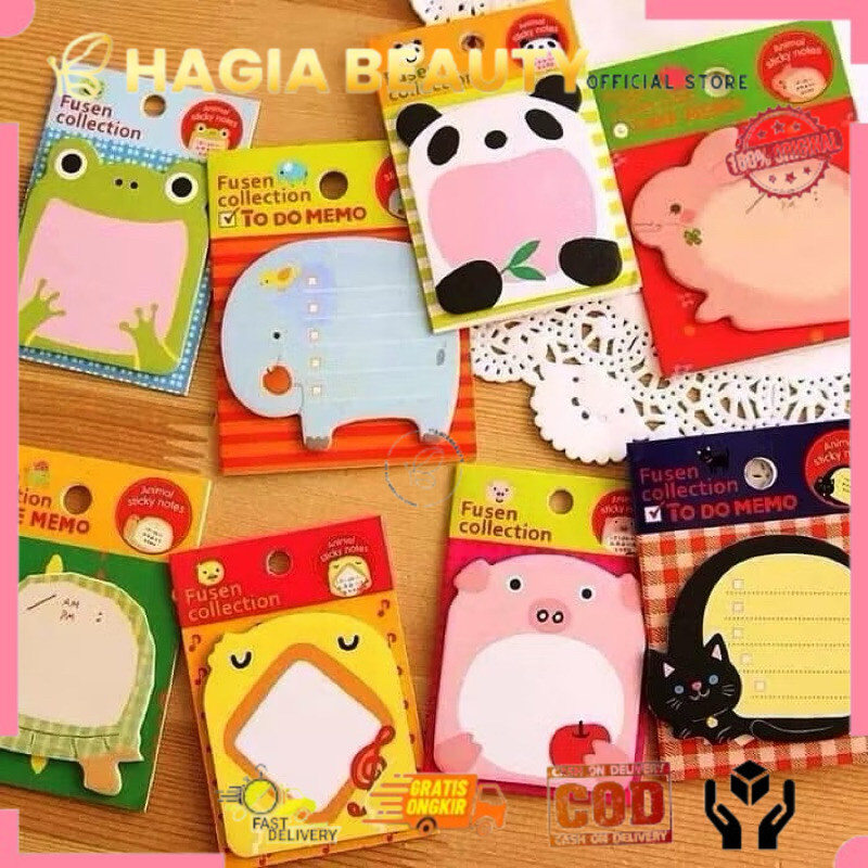 

TERLARIS - Memo Sticky Notes Zoo Animal Buku Catatan Kecil Mini Book Karakter Lucu - AKS