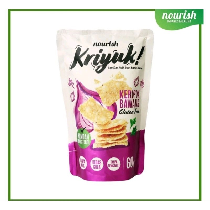 

Nourish - KRIYUK! Keripik Keju Edam dan Keripik Bawang Gluten Free Bebas Kolesterol, No MSG 60g