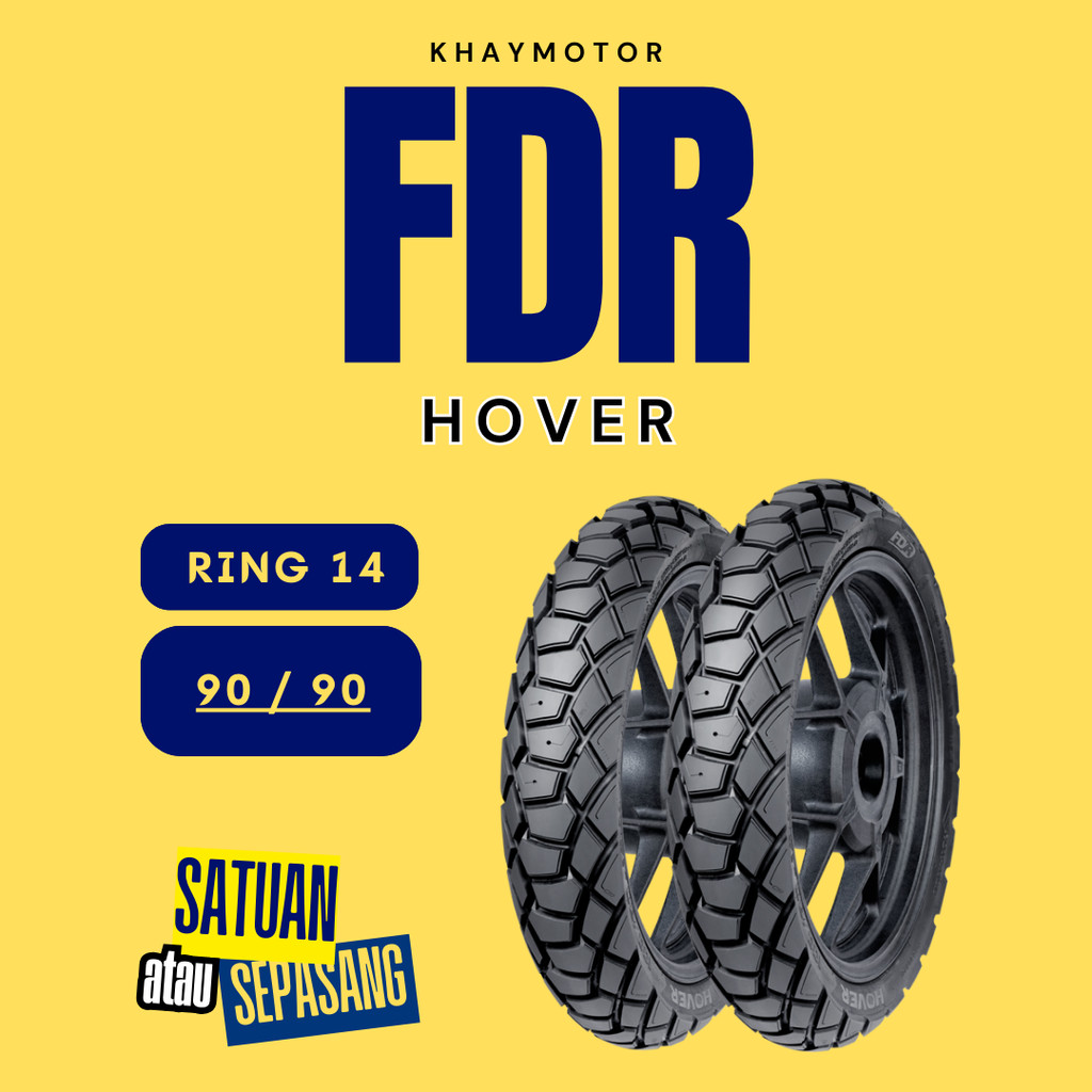 [READY COD] Ban Motor Matic FDR HOVER 90/90 Ring 14 Tubeless Dual Purpose