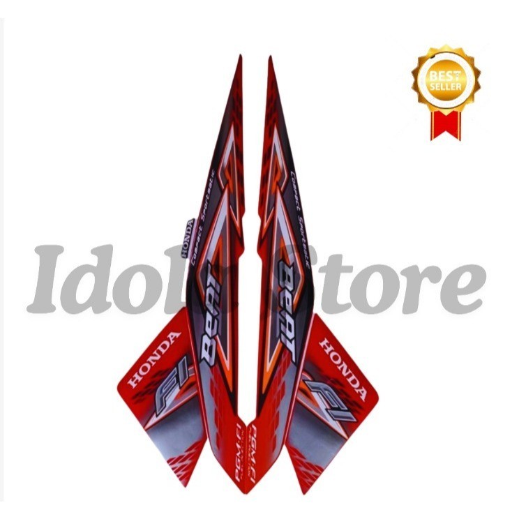 Striping Sticker Honda Beat fi 2014 Full merah list body motor beat 2014