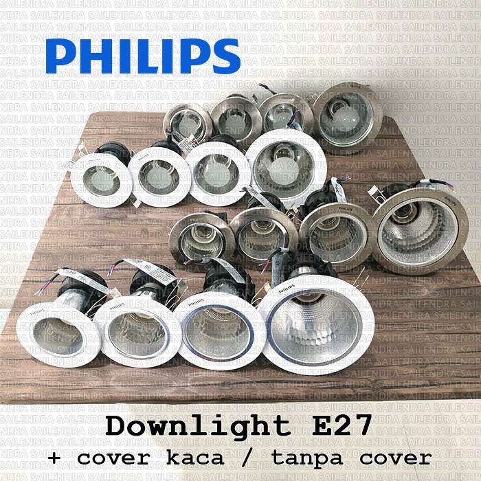Downlight Philips LAMPU PLAFON Sarang Bohlam E27 dengan kaca tanpa kaca 2.5 / 3 / 3.5 / 4 inci inch