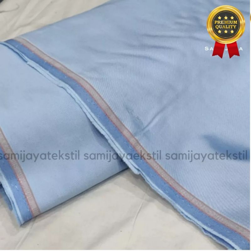 kain bahan celana rok jas wedding wool shining ice blue