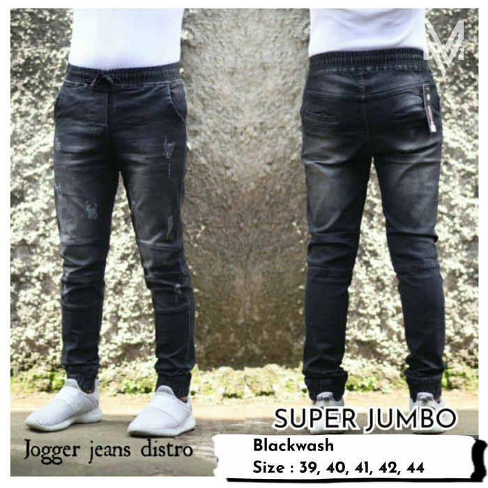 Jeans Joger Pria SUPER JUMBO - Jeans Pinggang Karet