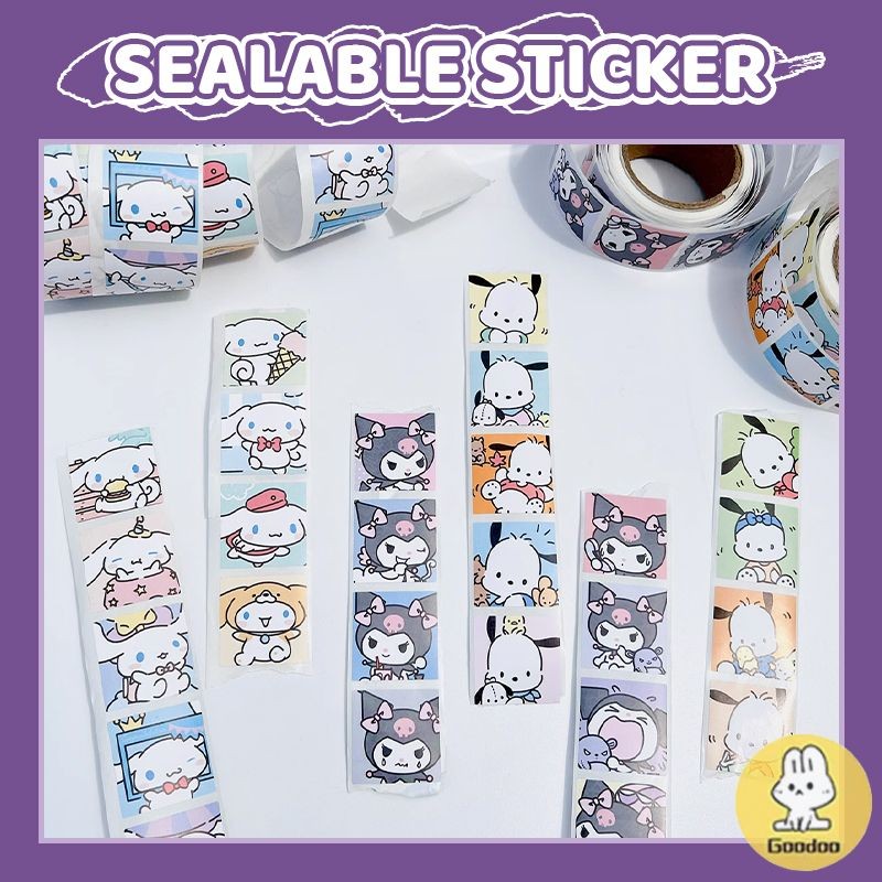 

[COD] Stiker Penyegel Kartun Lucu Ins Stiker Sanrio Persegi Stiker Penyegel Berperekat -GD