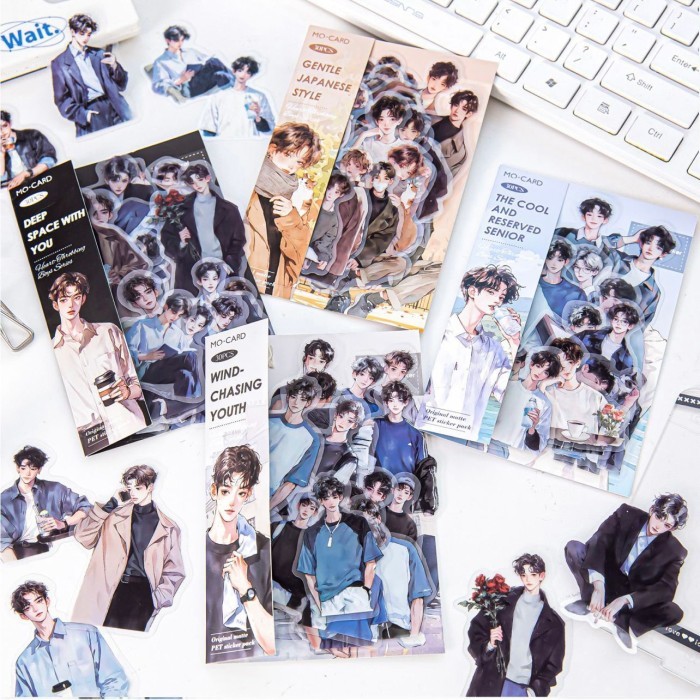 

Sticker Journal Manga Boyfriend Man Material PET Stiker Scrapbook DIY Set Outfit type