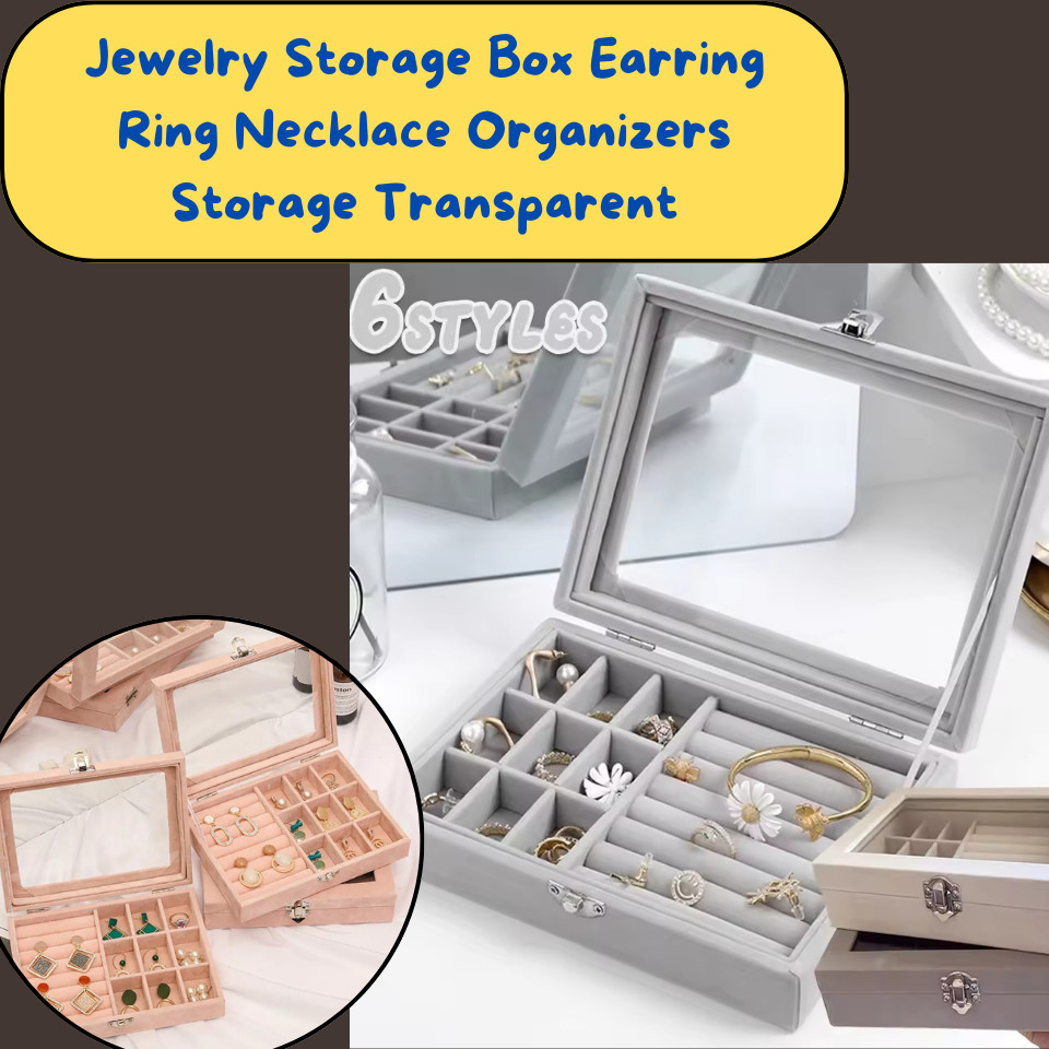 Pellucid Jewelry Box Kotak Perhiasan Tempat Perhiasan Bening Transparant Elegant